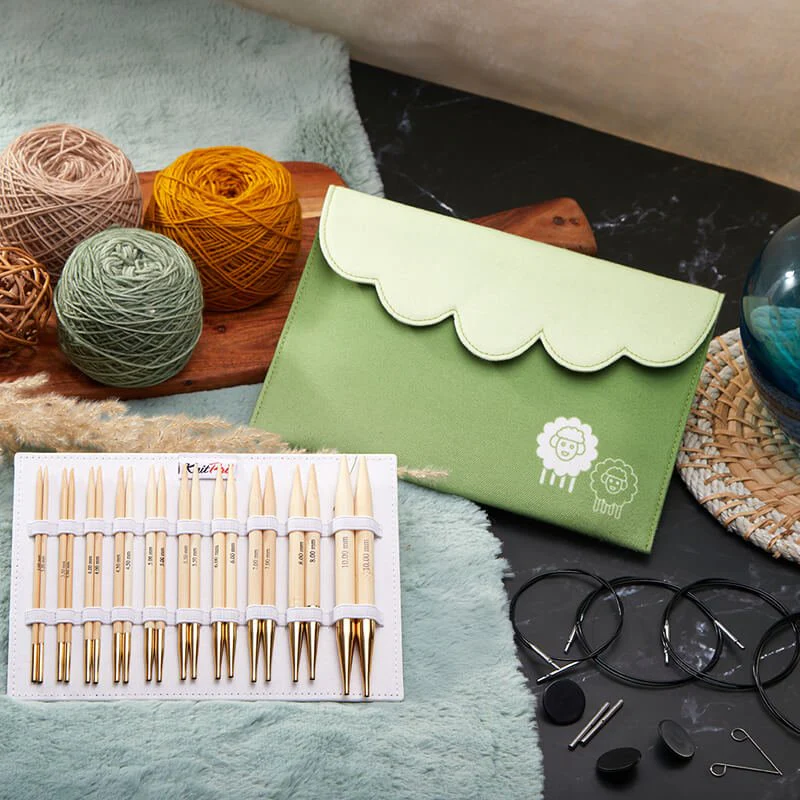 KnitPro Bamboo Deluxe Interchangeable Circular Needle Set (3.00, 3.50, 4.00, 4.50 & 5.00, 5.50, 6.00, 7.00, 8.00 & 10.00mm) (22553) - Image 4