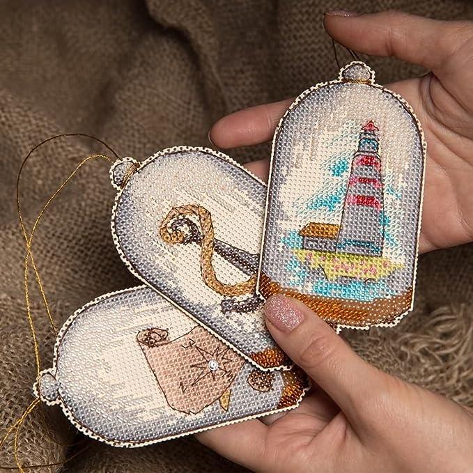 CAPTAIN "In search of treasures series", Counted Cross Stitch Kit, 14 count plastic canvas, size 6,5 x 11 cm, CRYSTAL ART (T-86) - Image 6